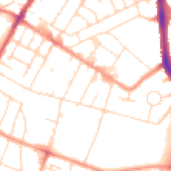 Daytime road noise heatmap for LE5 5DJ