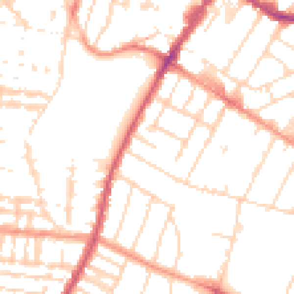 Daytime road noise heatmap for LE5 5FA