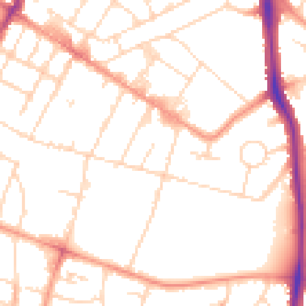 Daytime road noise heatmap for LE5 5FB