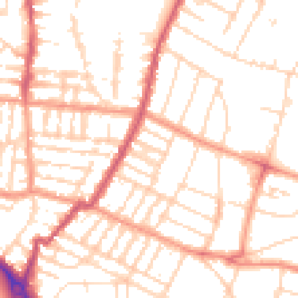 Daytime road noise heatmap for LE5 5HB