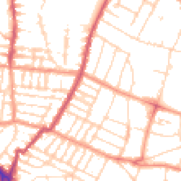 Daytime road noise heatmap for LE5 5HE