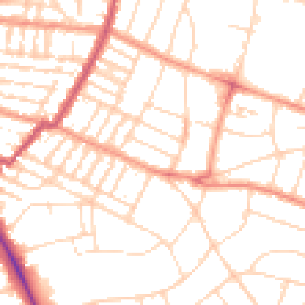 Daytime road noise heatmap for LE5 5HR