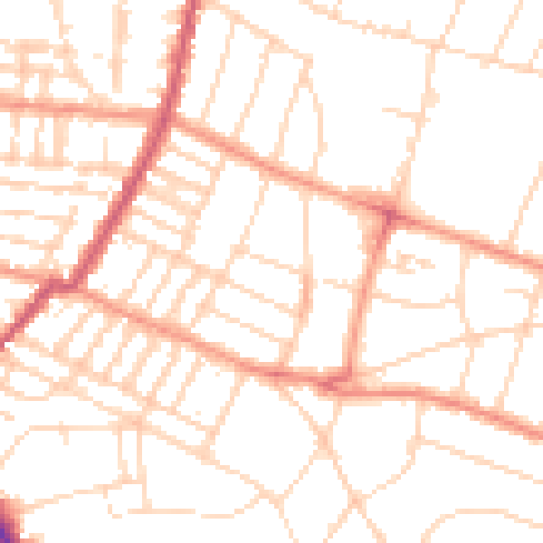 Daytime road noise heatmap for LE5 5HT