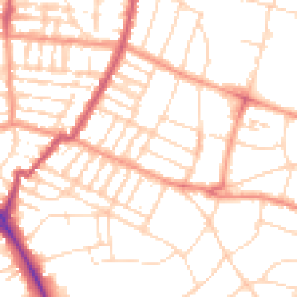 Daytime road noise heatmap for LE5 5HX