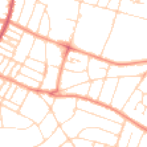 Daytime road noise heatmap for LE5 5LB