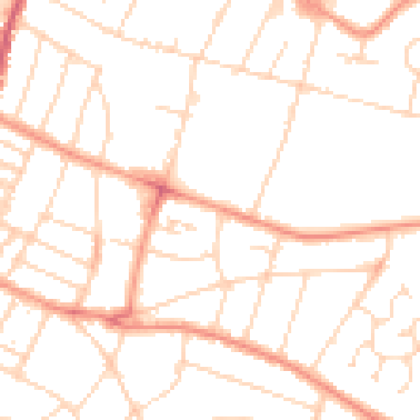 Daytime road noise heatmap for LE5 5NB