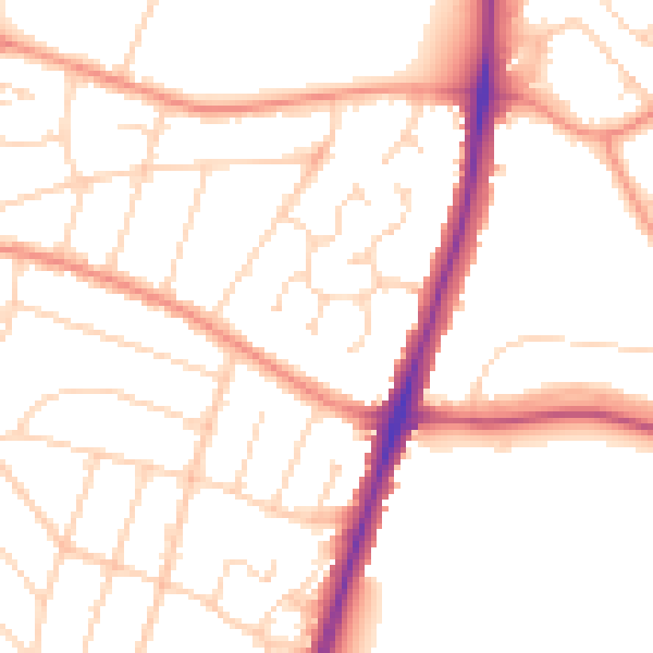 Daytime road noise heatmap for LE5 5NP
