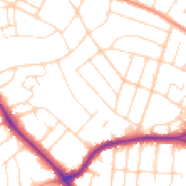 Daytime road noise heatmap for LE5 5TB