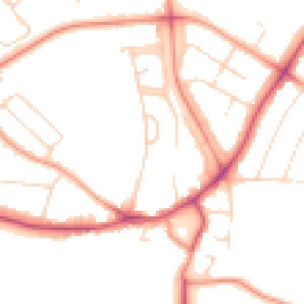 Daytime road noise heatmap for LE5 6DB
