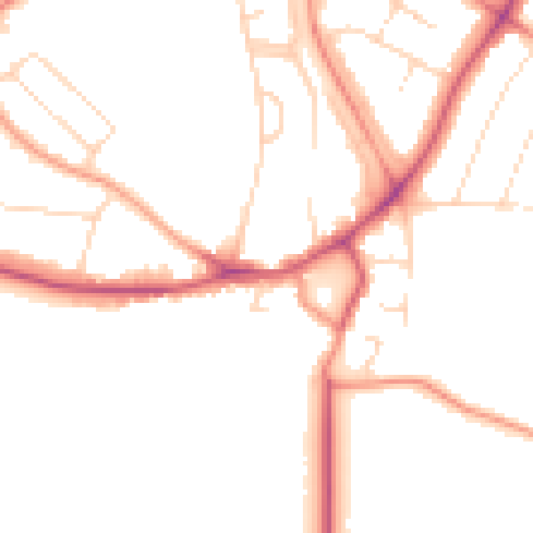 Daytime road noise heatmap for LE5 6DN
