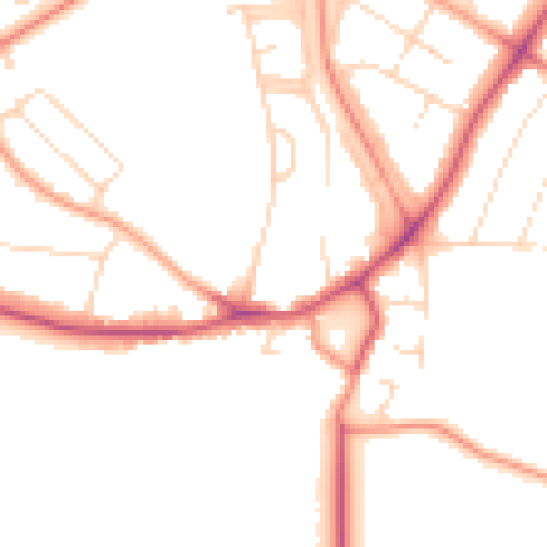 Daytime road noise heatmap for LE5 6DP