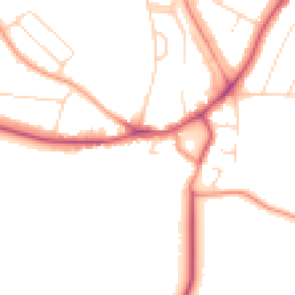 Daytime road noise heatmap for LE5 6DR