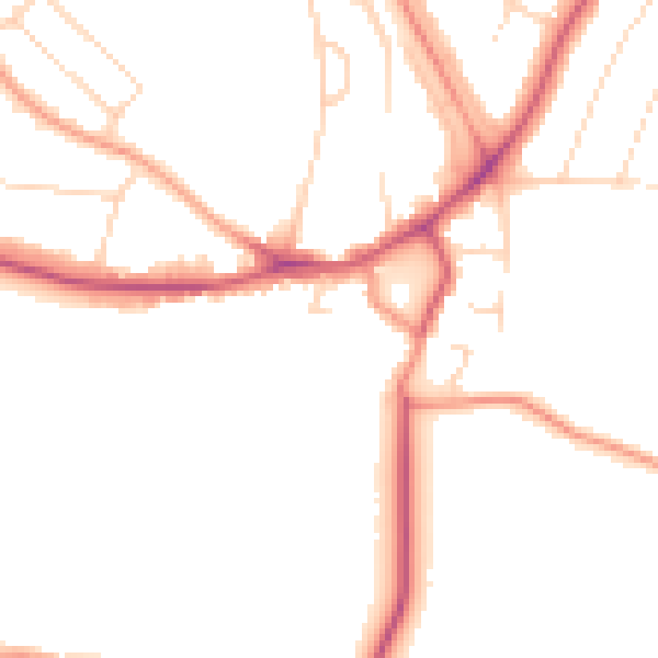 Daytime road noise heatmap for LE5 6DU
