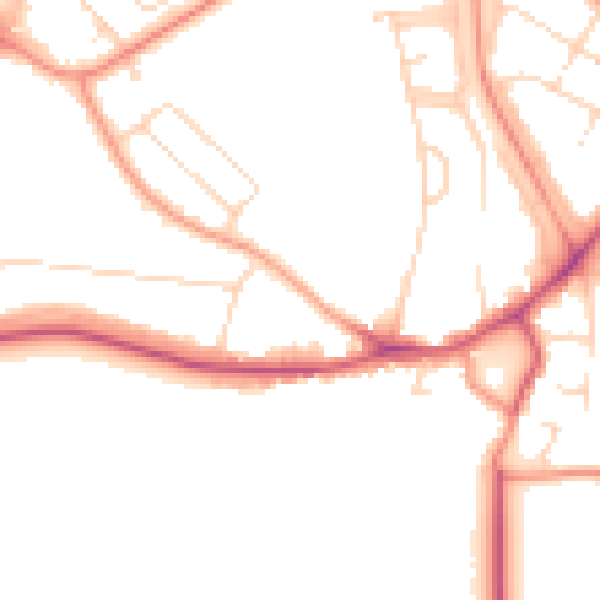 Daytime road noise heatmap for LE5 6EA