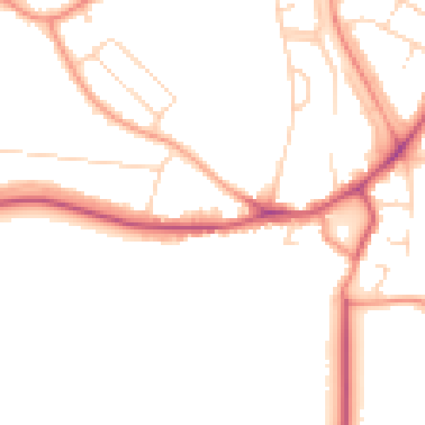 Daytime road noise heatmap for LE5 6EG