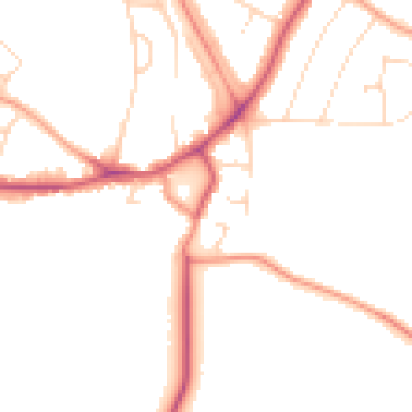 Daytime road noise heatmap for LE5 6FA