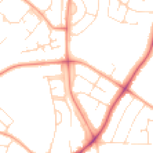 Daytime road noise heatmap for LE5 6FD