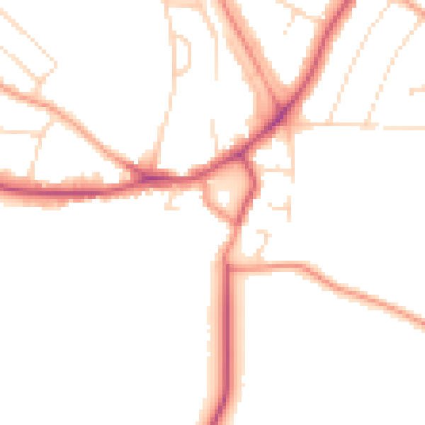 Daytime road noise heatmap for LE5 6FH