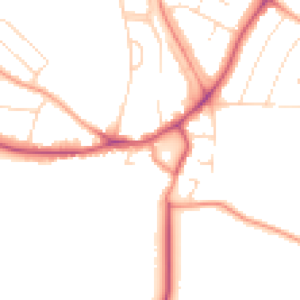 Daytime road noise heatmap for LE5 6FN