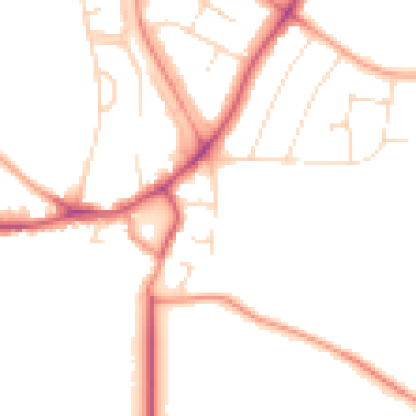 Daytime road noise heatmap for LE5 6HQ
