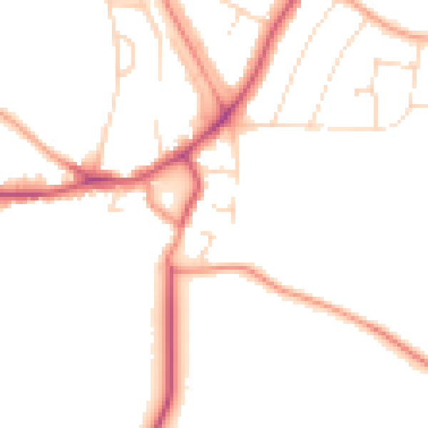 Daytime road noise heatmap for LE5 6HR