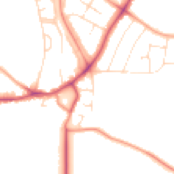 Daytime road noise heatmap for LE5 6HS