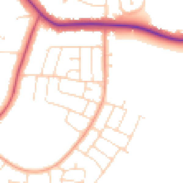 Daytime road noise heatmap for LE5 6LF