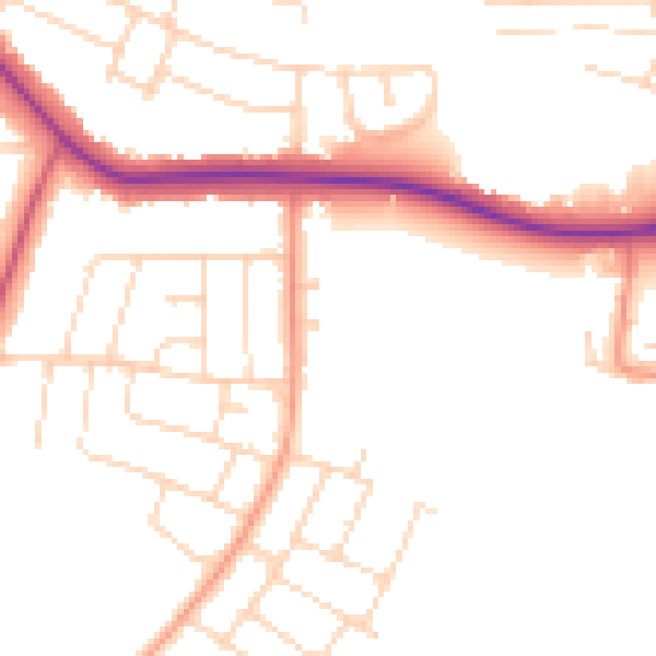 Daytime road noise heatmap for LE5 6PA