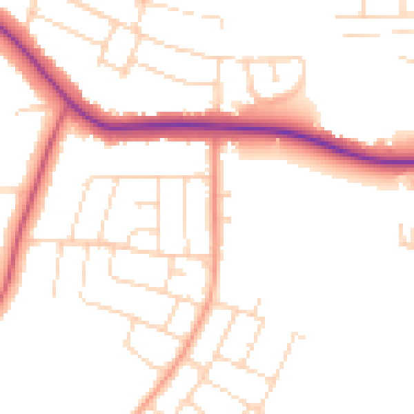 Daytime road noise heatmap for LE5 6PD