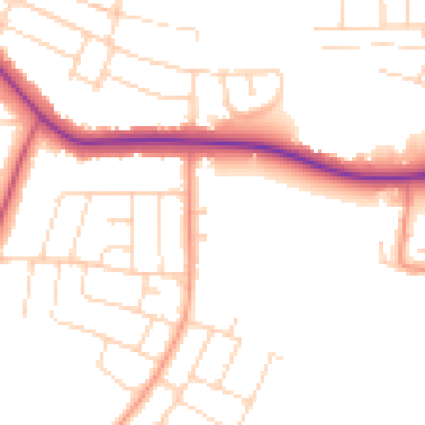 Daytime road noise heatmap for LE5 6PE