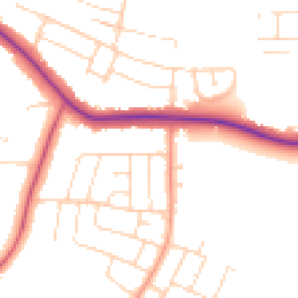 Daytime road noise heatmap for LE5 6PH