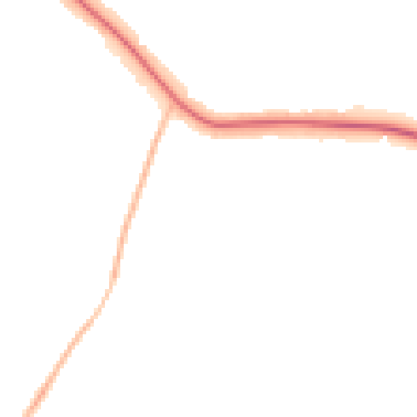 Night-time road noise heatmap for LE5 6PP