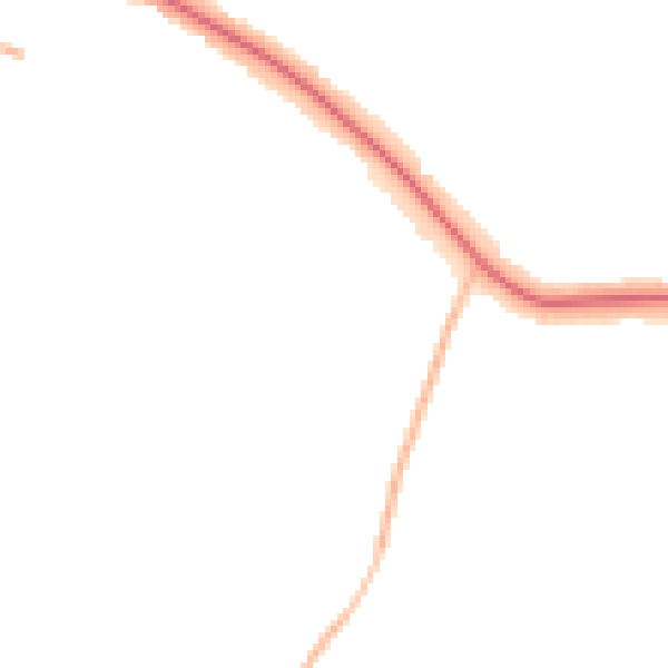 Night-time road noise heatmap for LE5 6SY