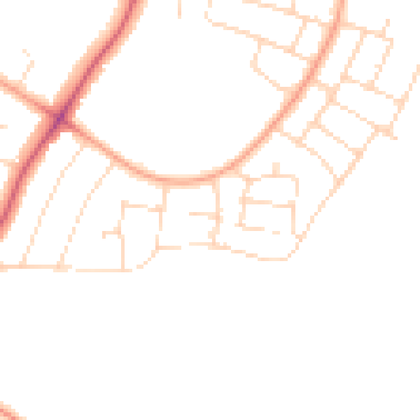 Daytime road noise heatmap for LE5 6XD