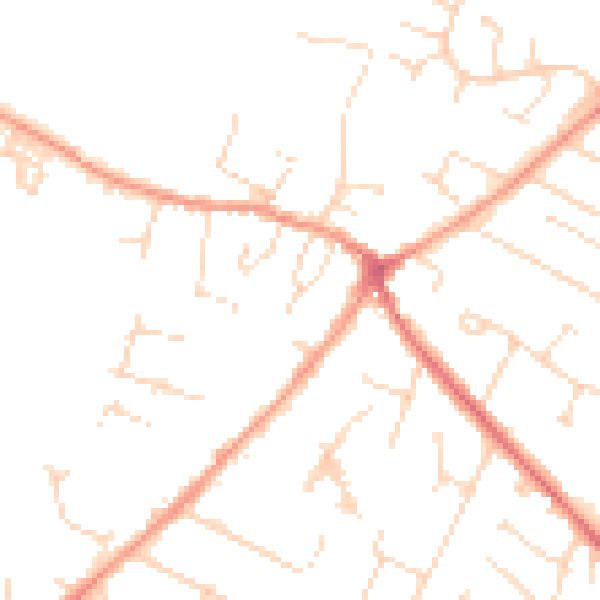 Daytime road noise heatmap for LE7 1BT