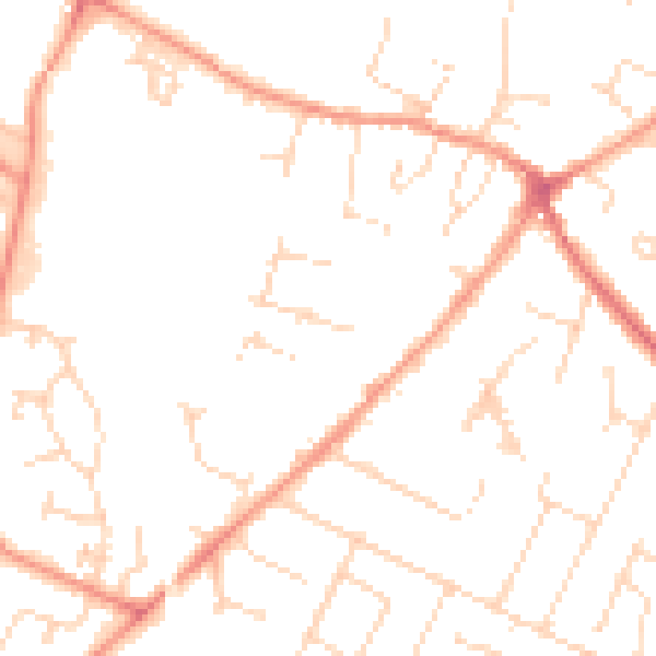 Daytime road noise heatmap for LE7 1GA