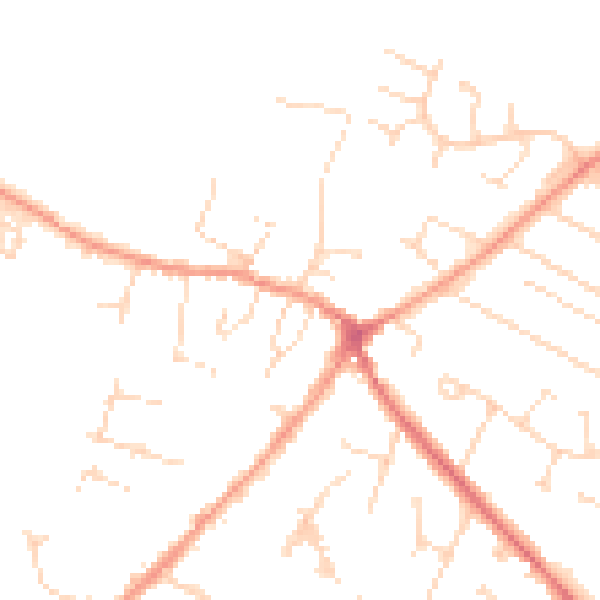 Daytime road noise heatmap for LE7 1GP