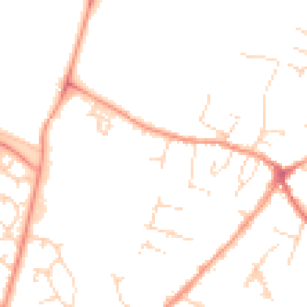 Daytime road noise heatmap for LE7 1HU