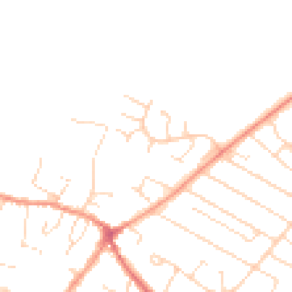 Daytime road noise heatmap for LE7 1LT