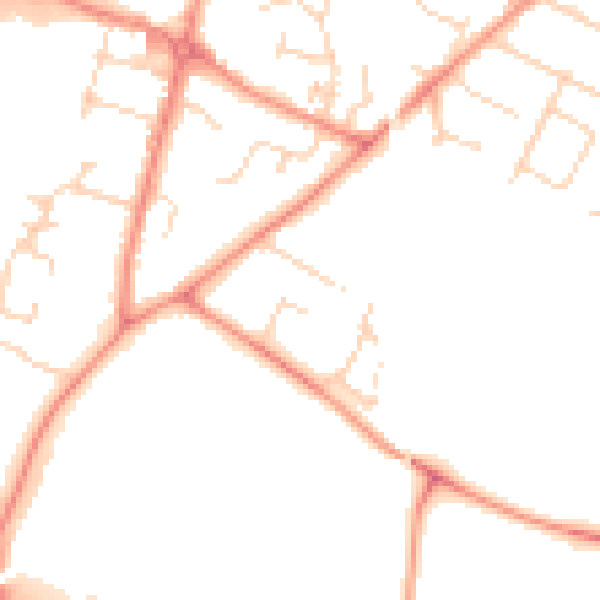 Daytime road noise heatmap for LE7 2BP