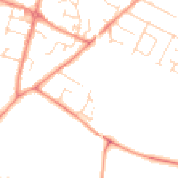 Daytime road noise heatmap for LE7 2BS