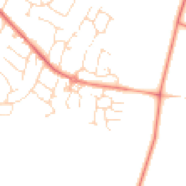 Daytime road noise heatmap for LE7 2DT