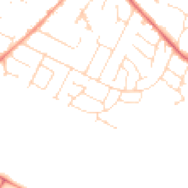 Daytime road noise heatmap for LE7 2PQ