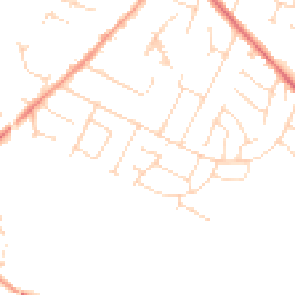 Daytime road noise heatmap for LE7 2PU