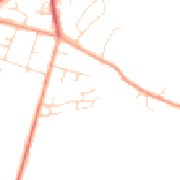 Daytime road noise heatmap for LE7 3AD