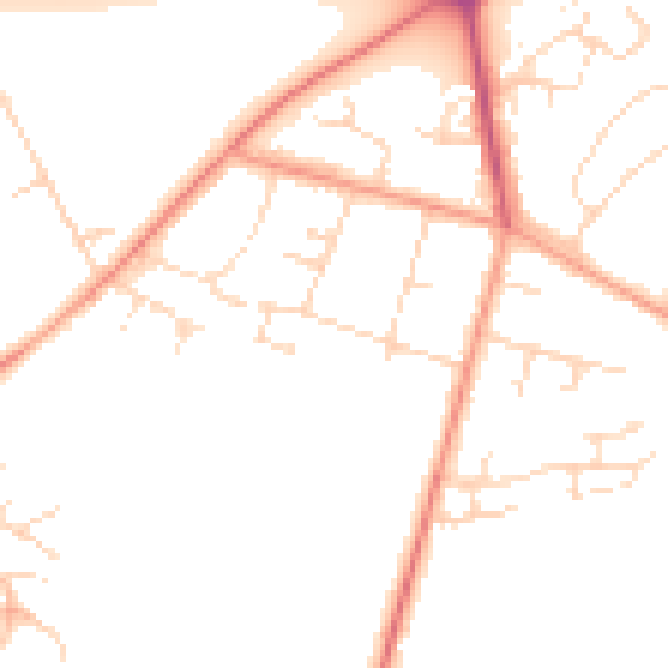 Daytime road noise heatmap for LE7 3FB