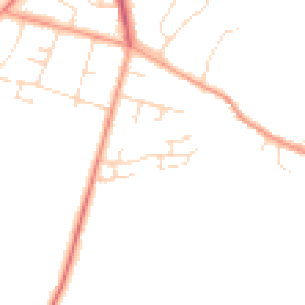 Daytime road noise heatmap for LE7 3GB