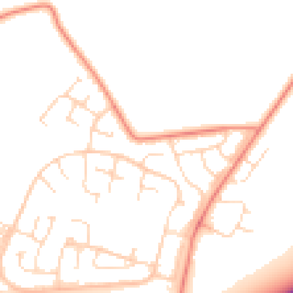 Daytime road noise heatmap for LE7 3QY