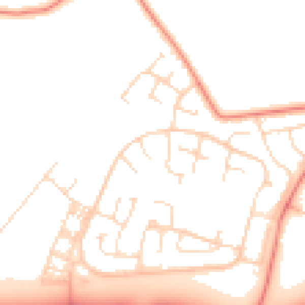 Daytime road noise heatmap for LE7 3SX