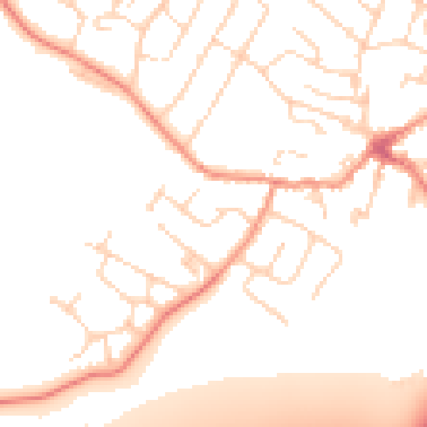 Daytime road noise heatmap for LE7 7FY